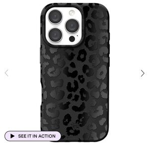 Black Leopard Print iPhone 16 Pro case